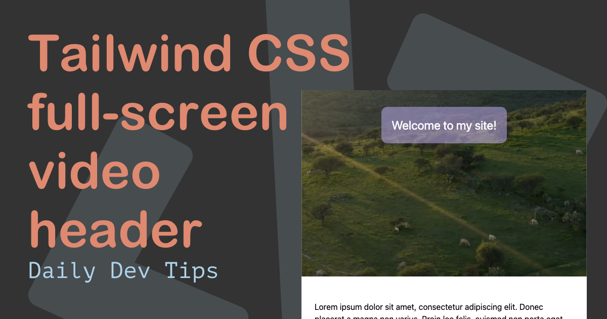 Tailwind CSS full-screen video header