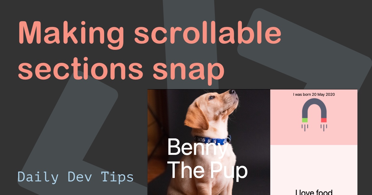 Making scrollable sections snap