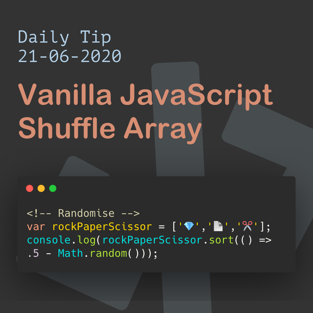 Vanilla JavaScript Shuffle Array