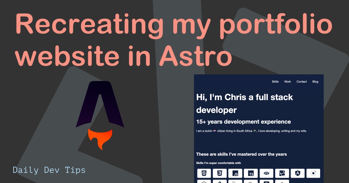 Recreating my portfolio website in Astro