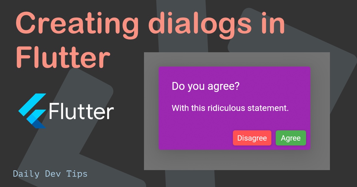 Creating dialogs in Flutter