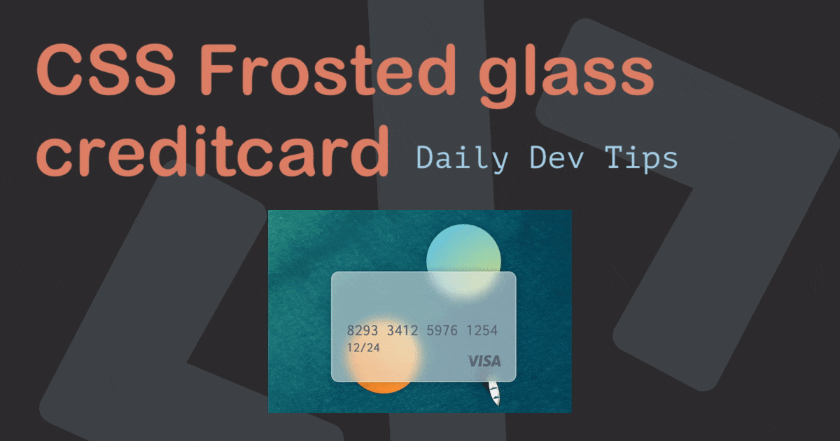 CSS Frosted glass effect (glass morphism) Tutorial