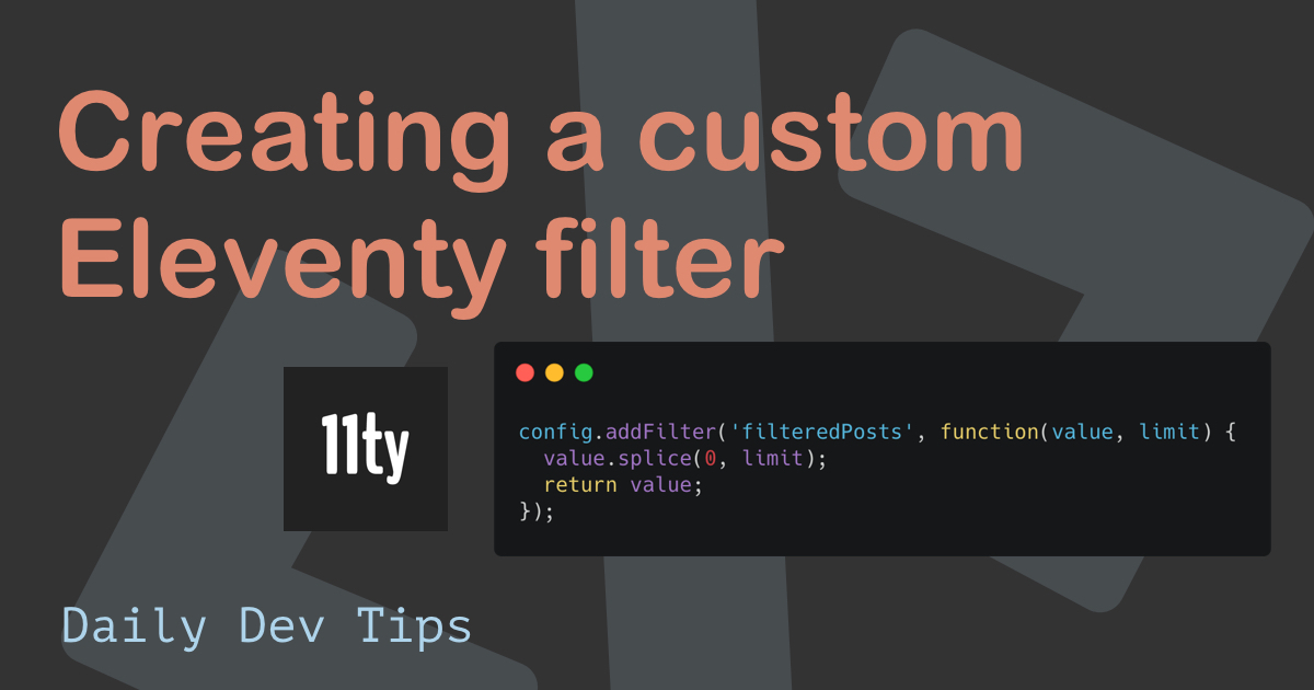 Creating a custom Eleventy filter