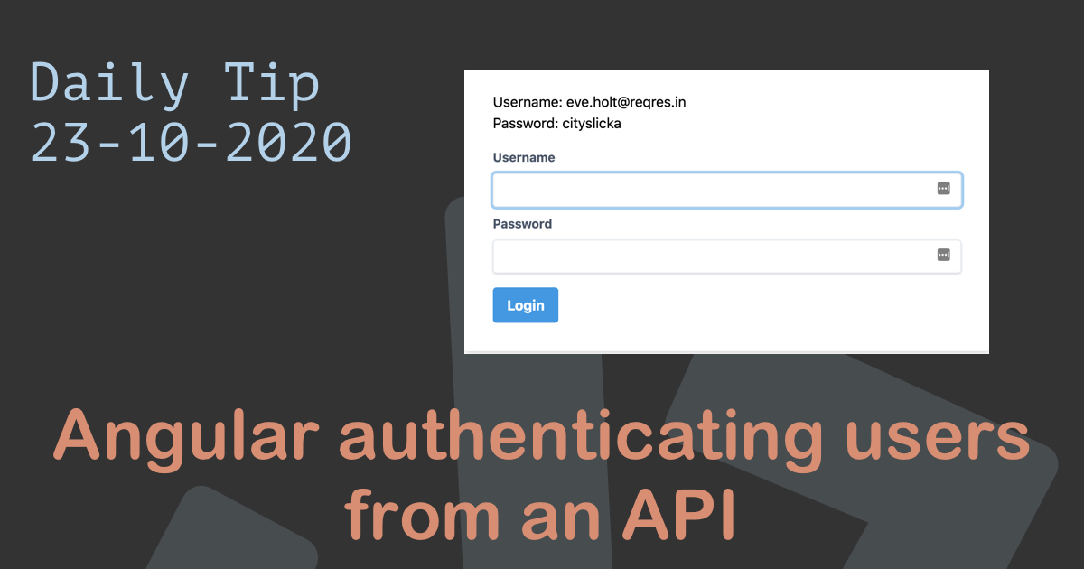 Angular authenticating users from an API