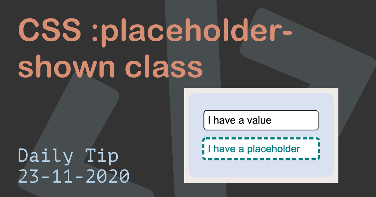 CSS :placeholder-shown class