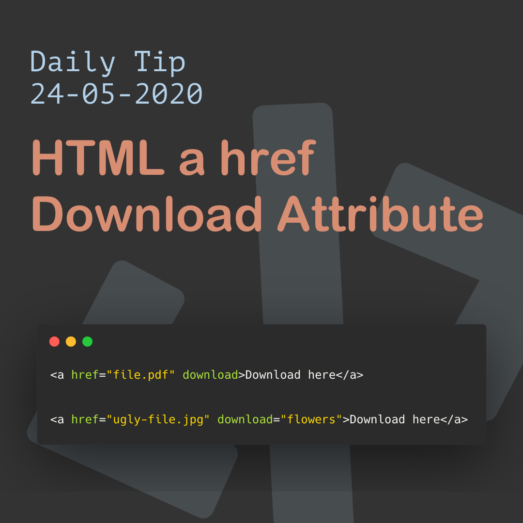 HTML a href Download Attribute
