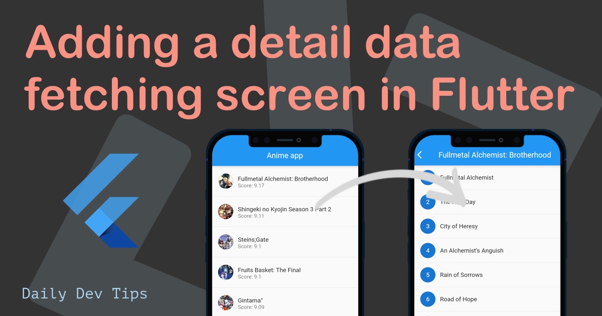 Adding a detail data fetching screen in Flutter