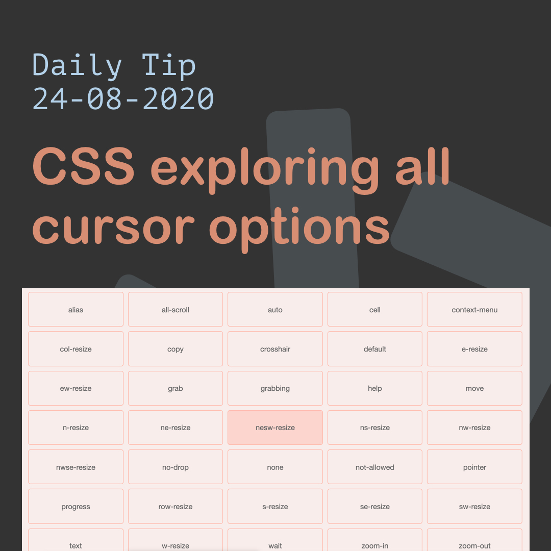 CSS exploring all cursor options