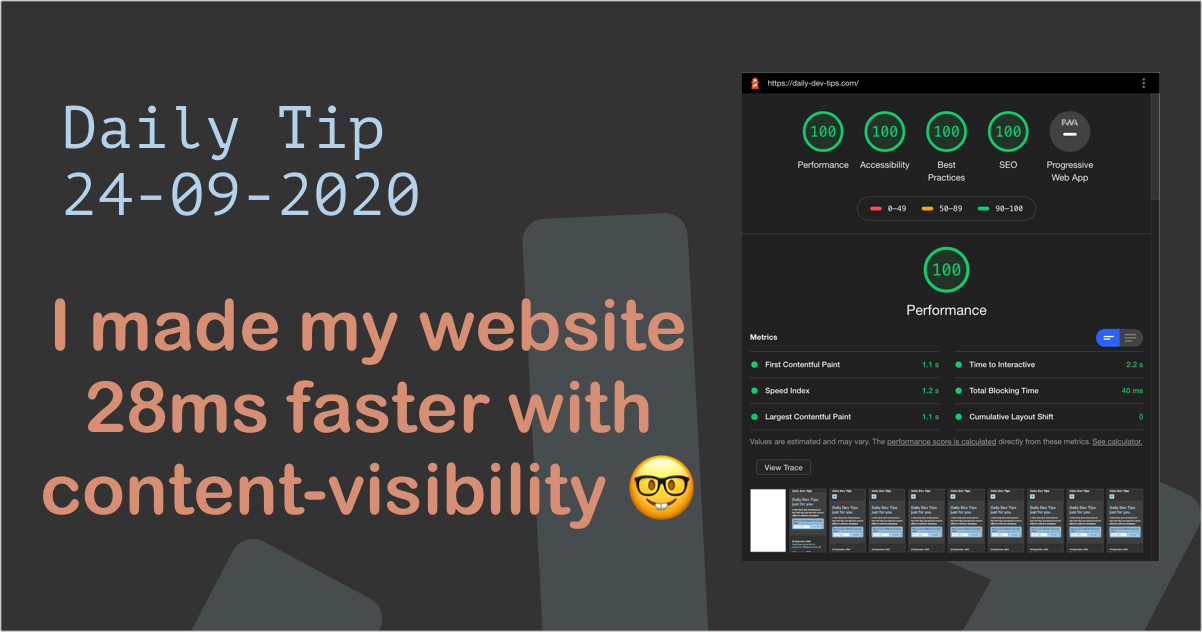 I made my website 28ms faster with content-visibility 🤓