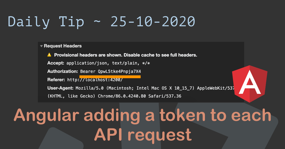 Angular adding a token to each API request