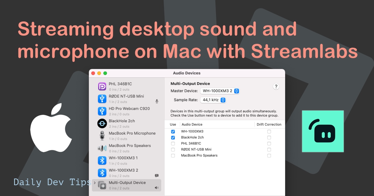 Streaming desktop sound and microphone on Mac with Streamlabs