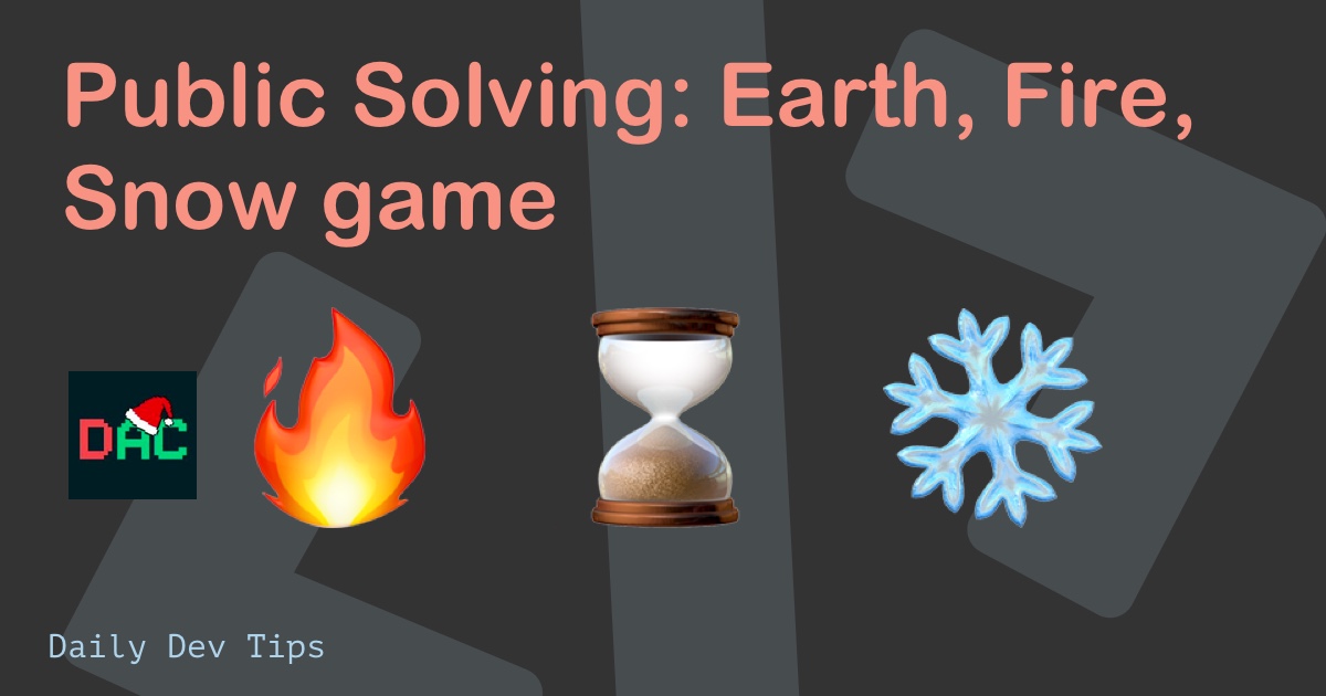Public Solving: Earth, Fire, Snow game