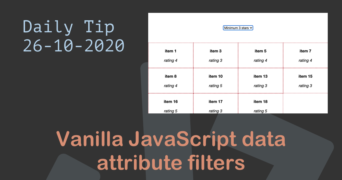 Vanilla JavaScript data attribute filters
