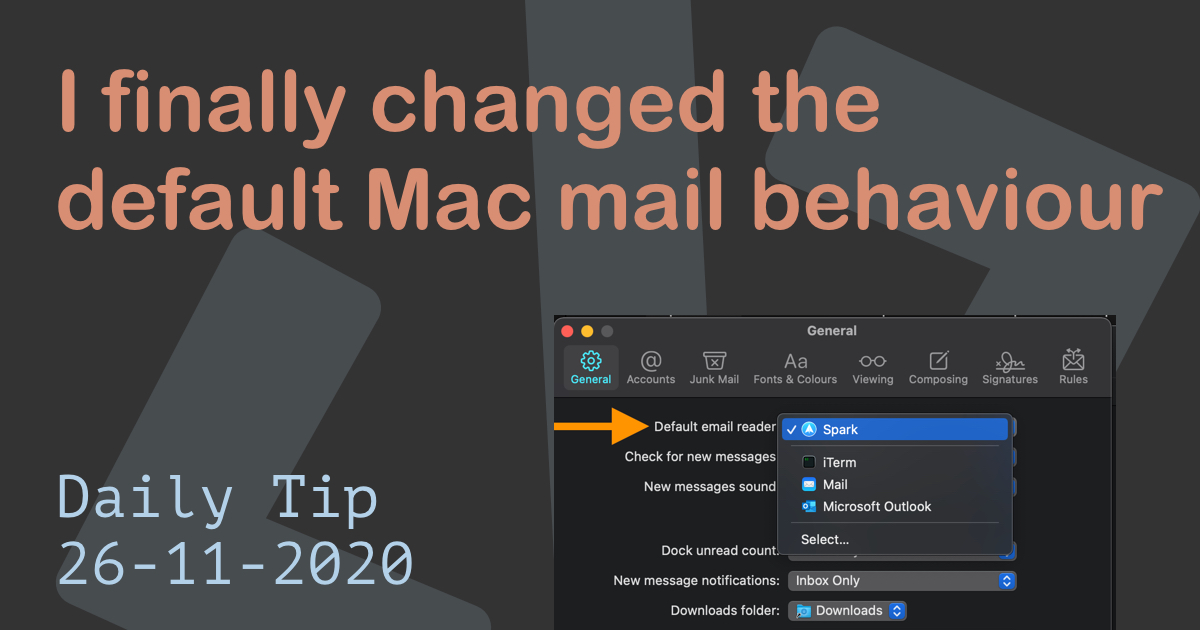 I finally changed the default Mac mail behaviour