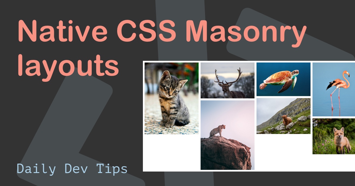 Native CSS Masonry layouts