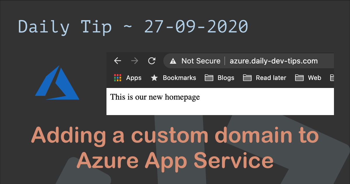Azure App Service: Add a custom domain