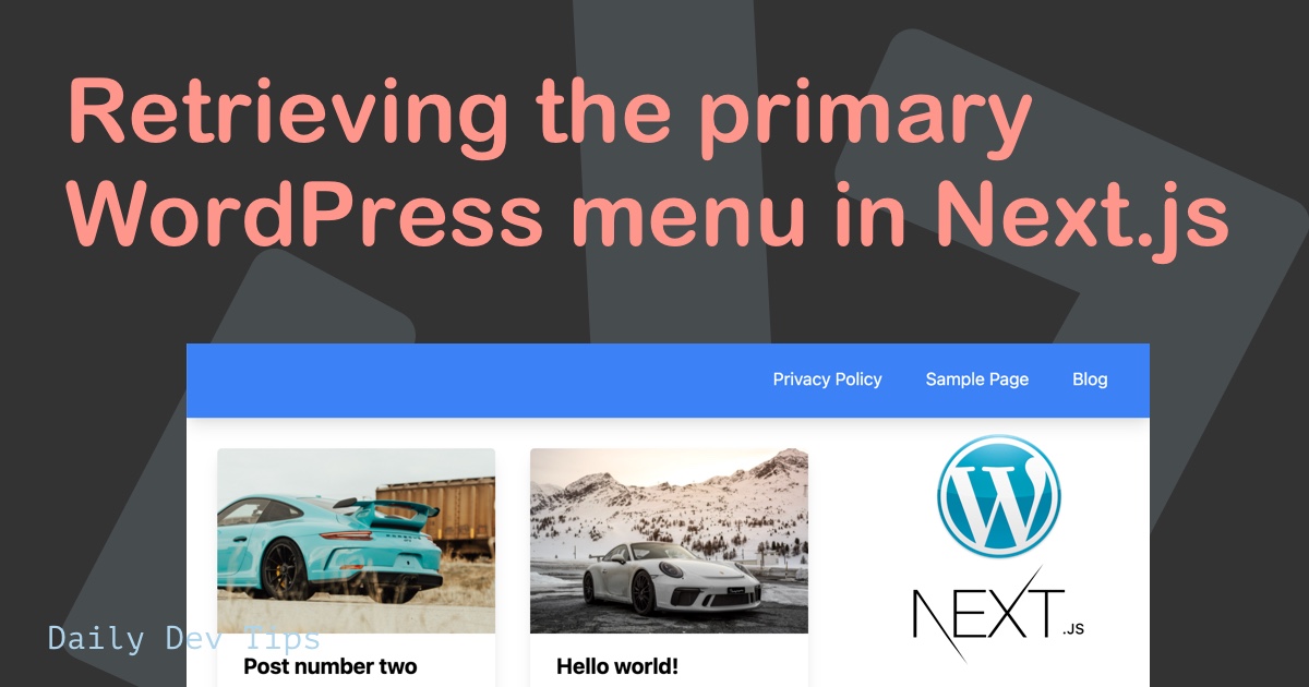 Retrieving the primary WordPress menu in Next.js