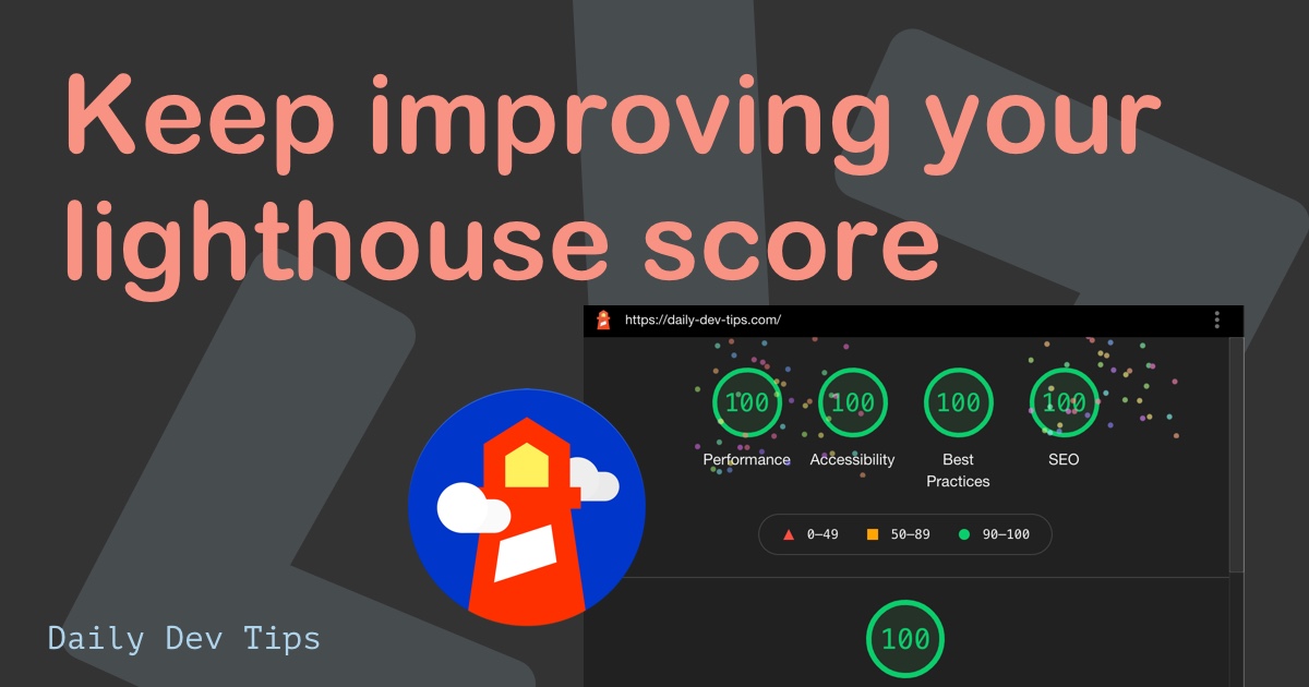 Keep improving your lighthouse score