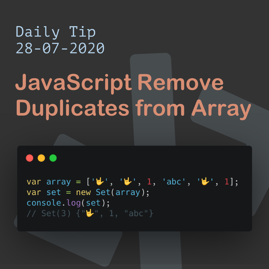 JavaScript Remove Duplicates From Array