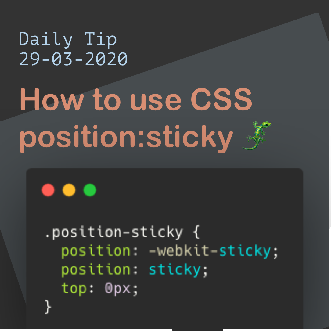How to use CSS position:sticky 🦎