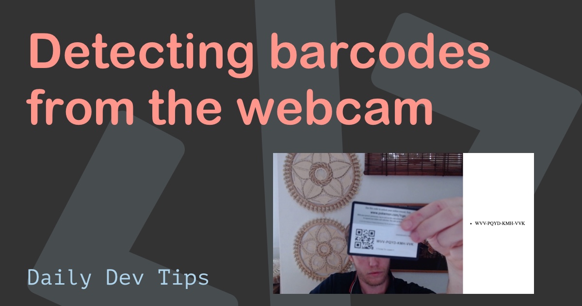 Detecting barcodes from the webcam