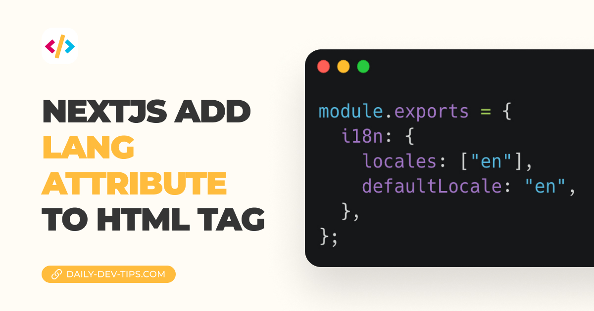 NextJS add lang attribute to HTML tag