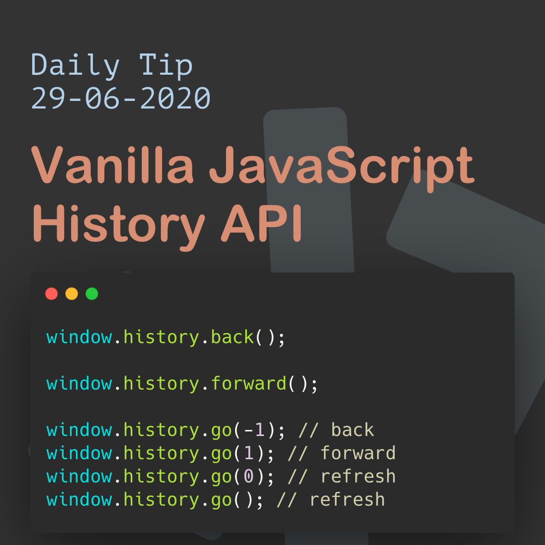 Vanilla JavaScript History API
