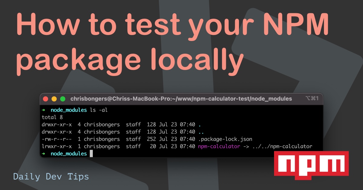 How to test your NPM package locally