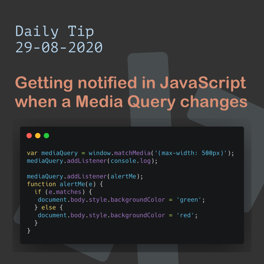 Getting notified in JavaScript when a Media Query changes