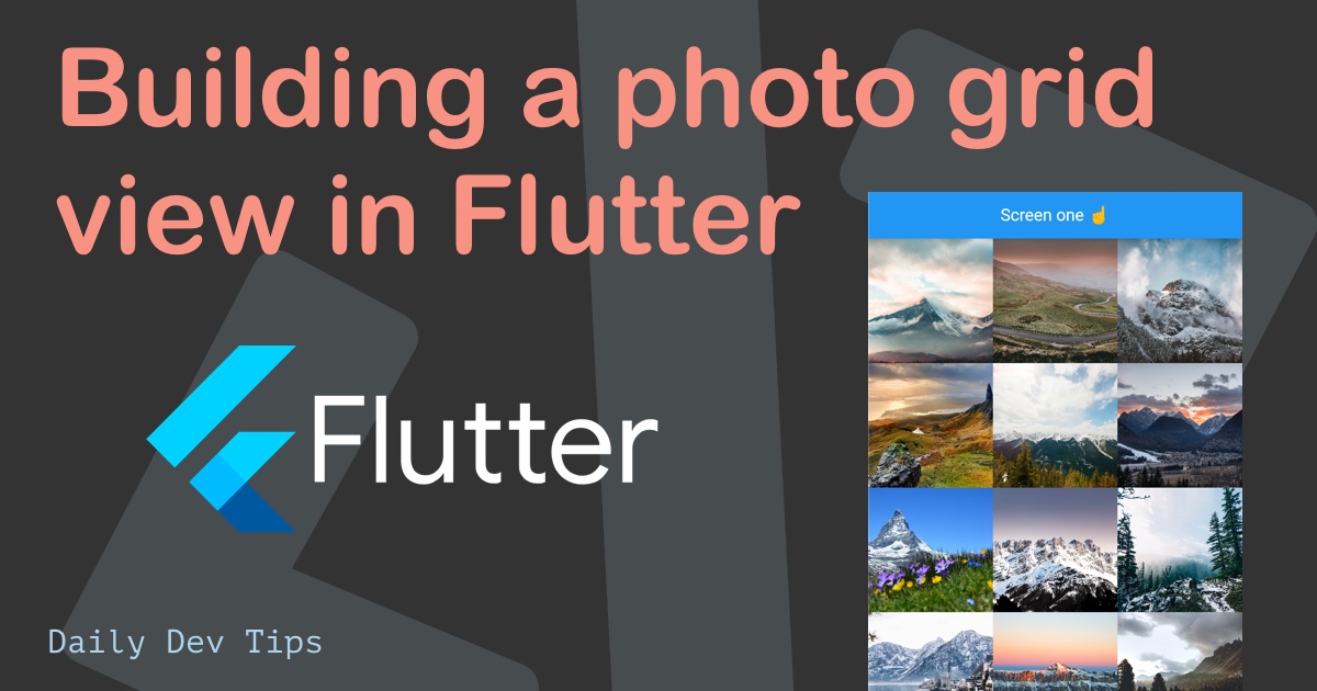 Building a photo grid view in Flutter