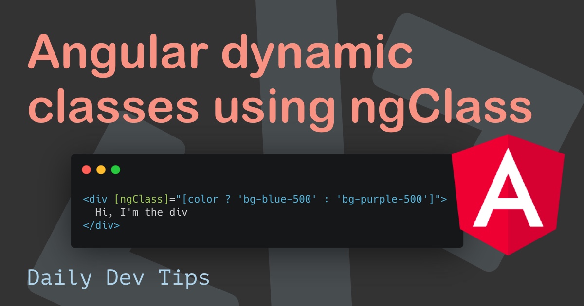 Angular dynamic classes using ngClass