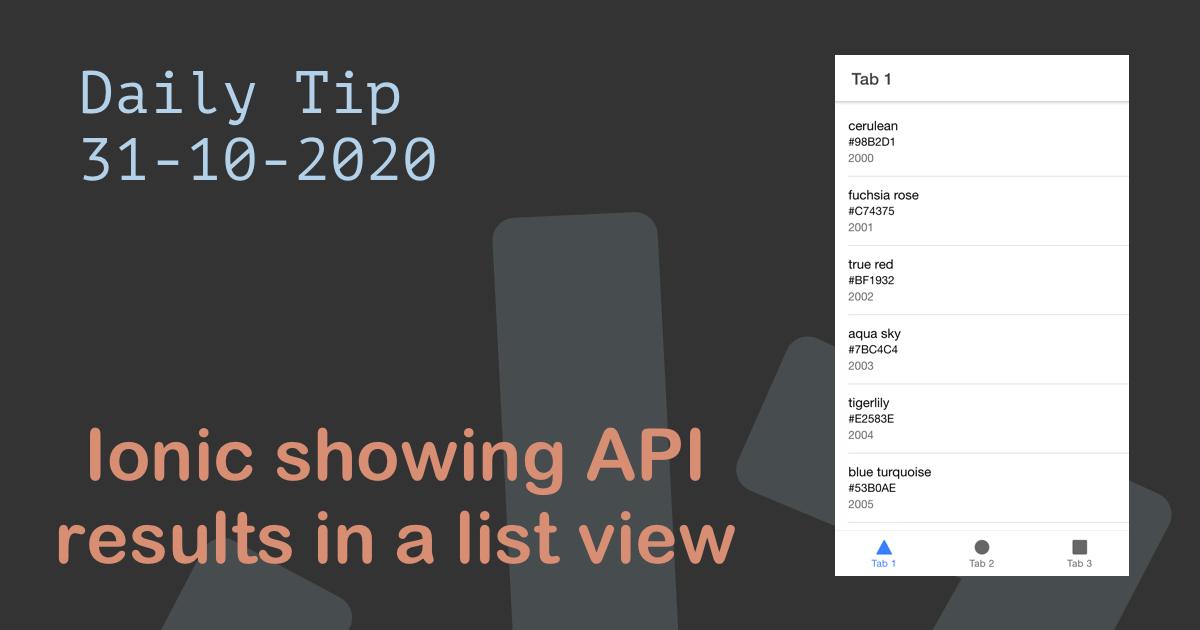 Ionic showing API results in a list view
