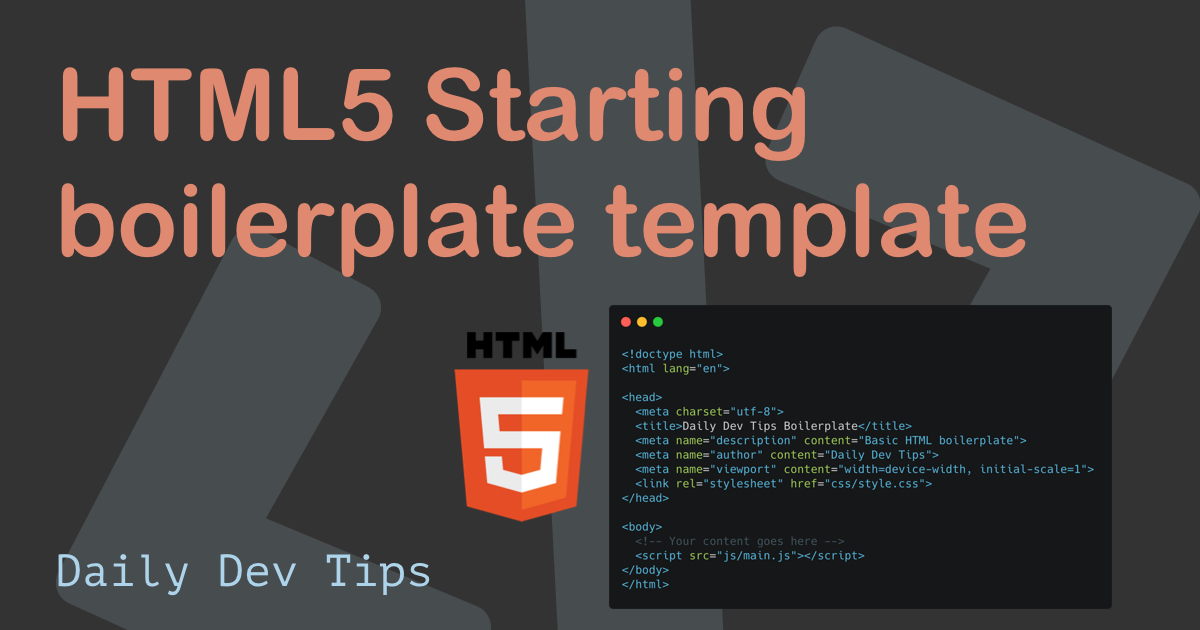 HTML5 Boilerplate Template To Start Out